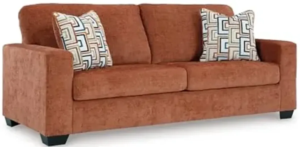 Signature Design by Ashley Aviemore Casual Sofa with 2 Accent Pillows, Orange