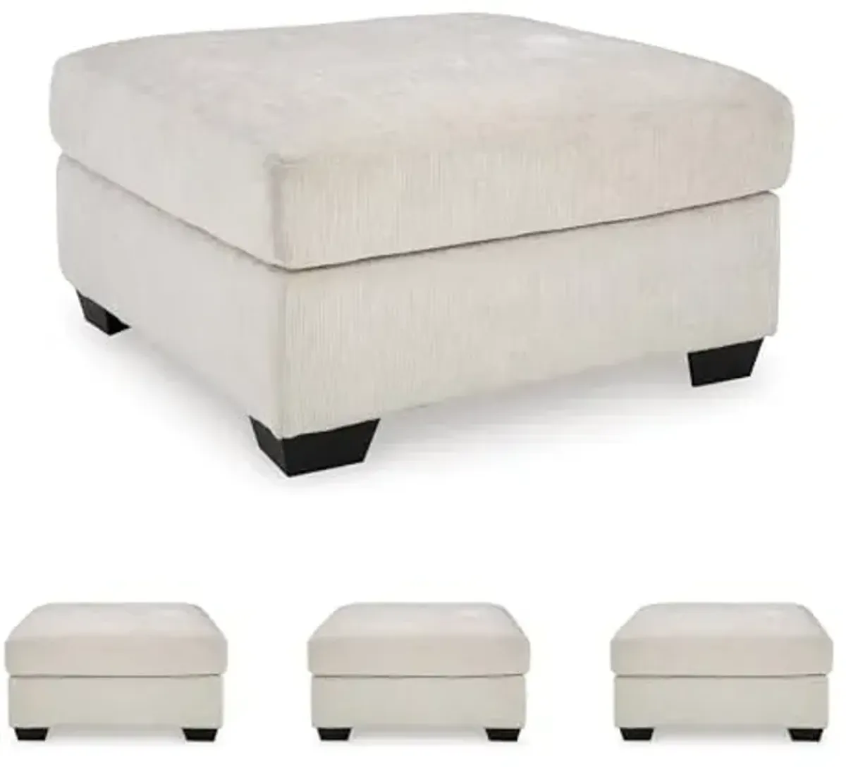 Signature Design by Ashley Aviemore Contemporary Square Oversized Accent Ottoman for Living Room, Beige