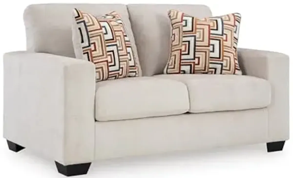 Signature Design by Ashley Aviemore Coastal Loveseat with 2 Accent Pillows, Beige