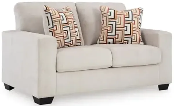 Signature Design by Ashley Aviemore Coastal Loveseat with 2 Accent Pillows, Beige