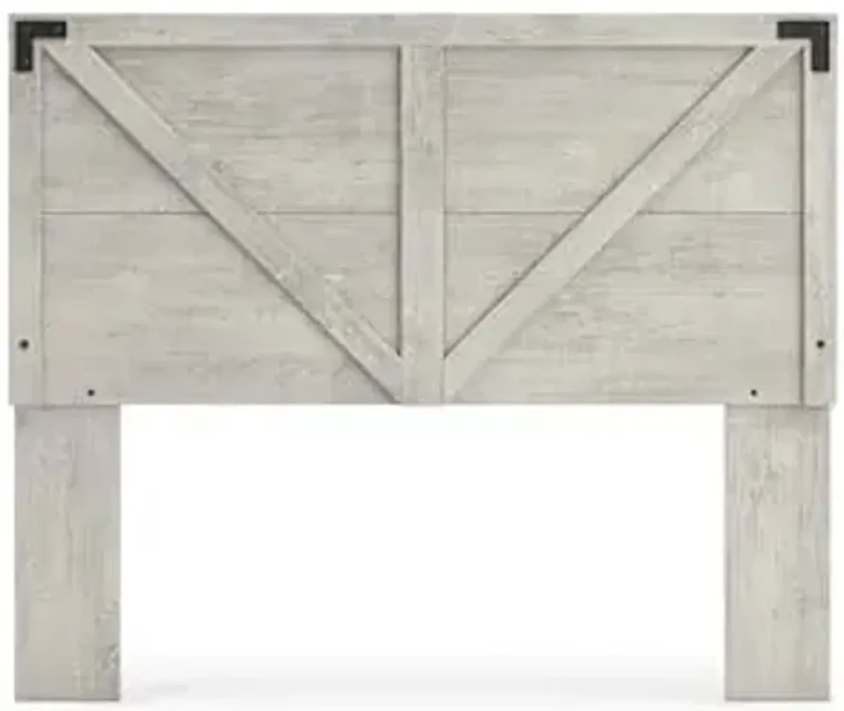 Signature Design by Ashley Shawburn Farmhouse Crossbuck Panel Headboard, Queen, Light Gray