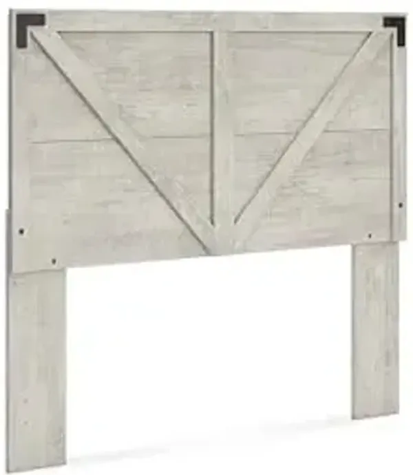 Signature Design by Ashley Shawburn Farmhouse Crossbuck Panel Headboard, Queen, Light Gray