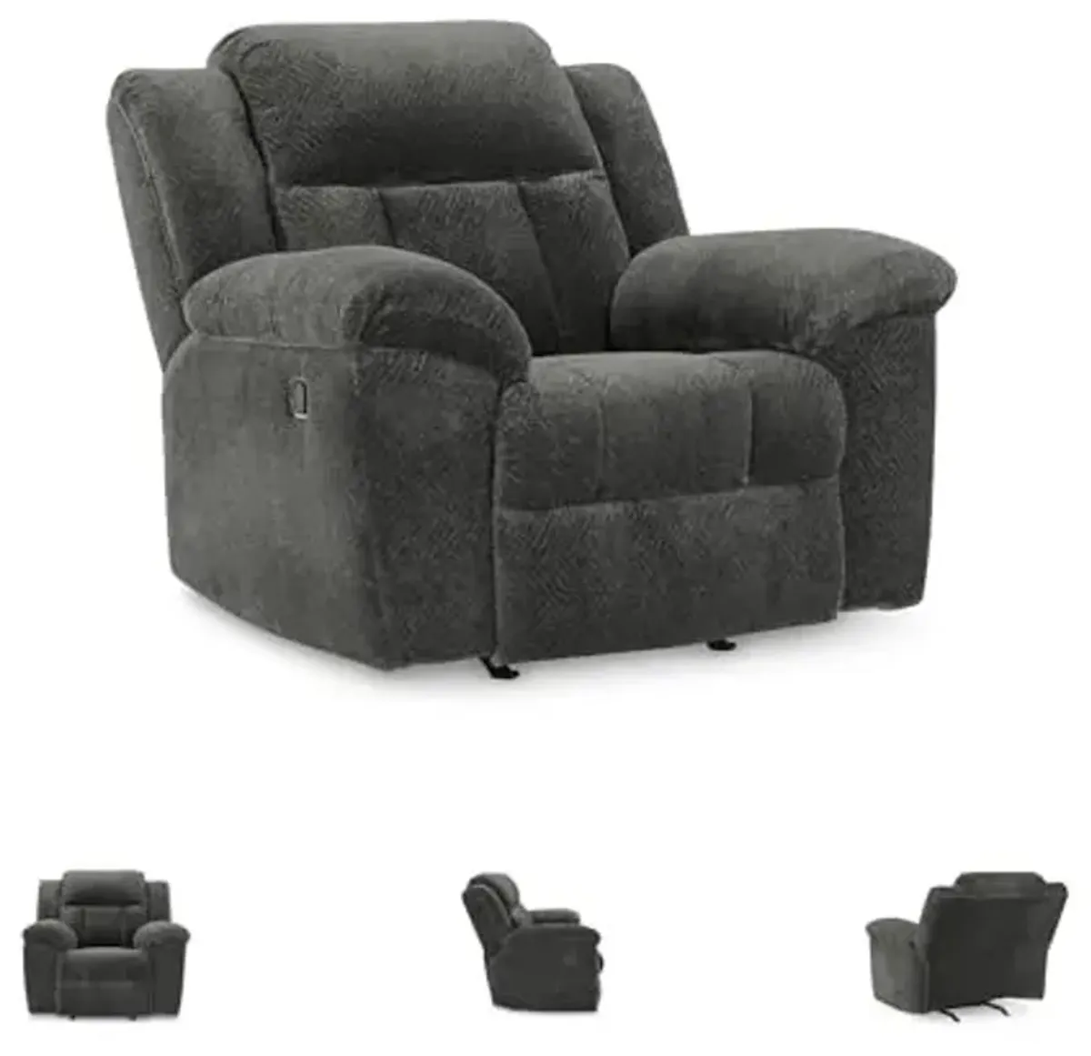 Signature Design by Ashley Frohn Urban Manual Rocker Recliner with Pillow-Top Arms, Gray