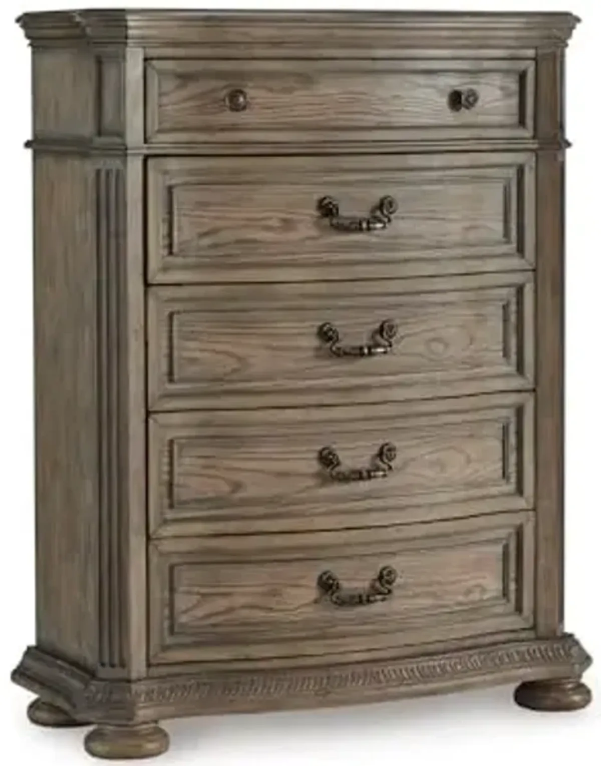 Signature Design by Ashley Ardenfield Traditional 5-Drawer Chest with Safety Stop and Felt Lining, Light Brown