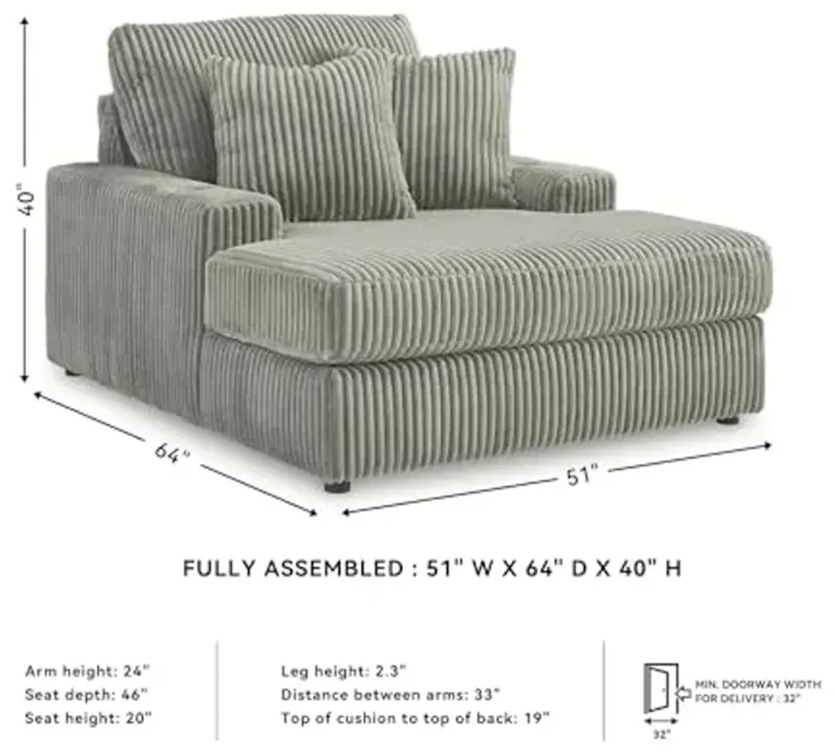 Signature Design by Ashley Lindyn Contemporary Chaise with USB Charging Ports, 2 Cup Holders and Throw Pillows, Gray