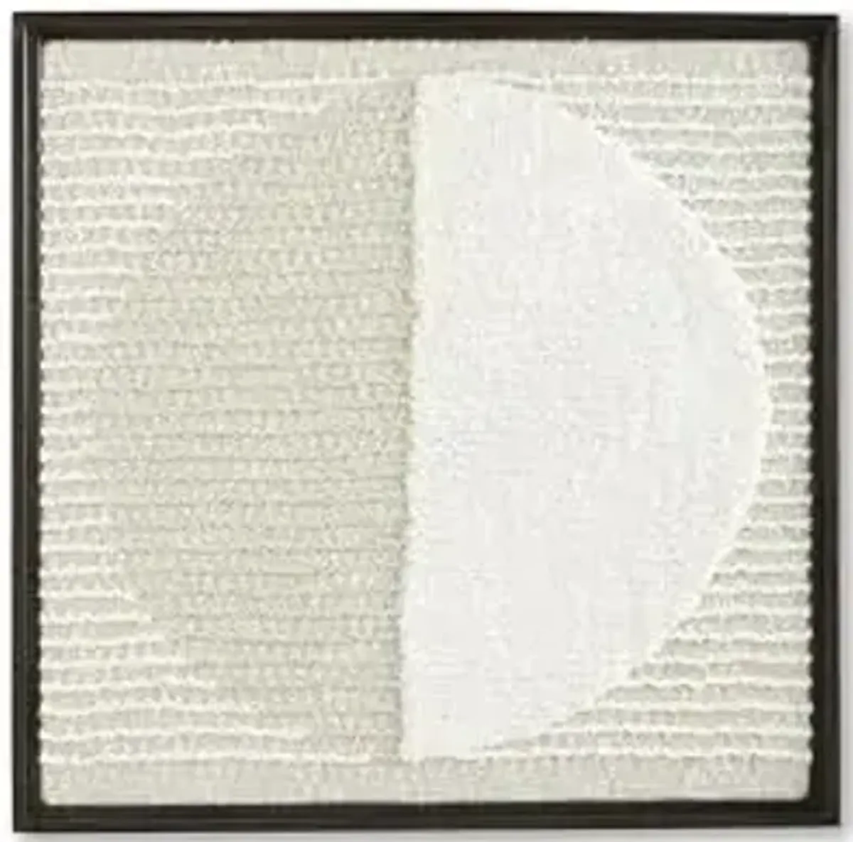 Signature Design by Ashley Bachard Minimalist Square Woven Geometric Wall Decor 30 x 30 Inches, Beige & White