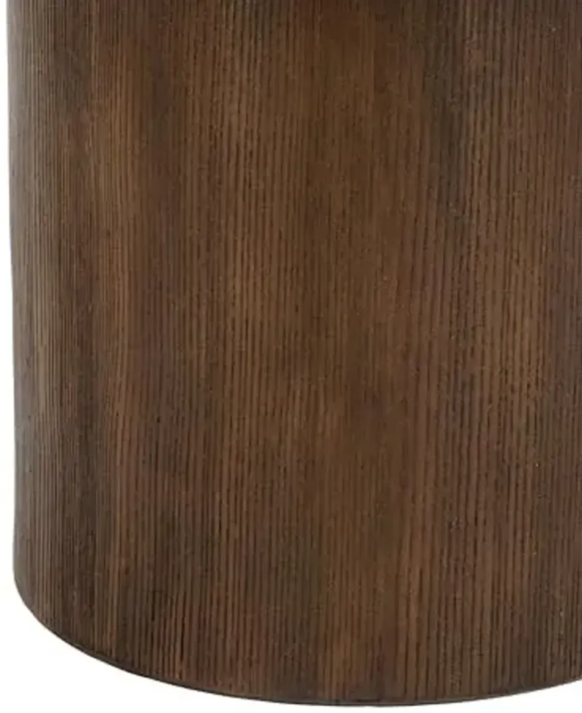 Christopher Knight Home Aurl Outdoor Round Side Table, Lightweight Concrete Patio End Table with Wooden Like Frame, Decorative Accent Table for Patio Garden Porch Balcony, Antique White+Natural