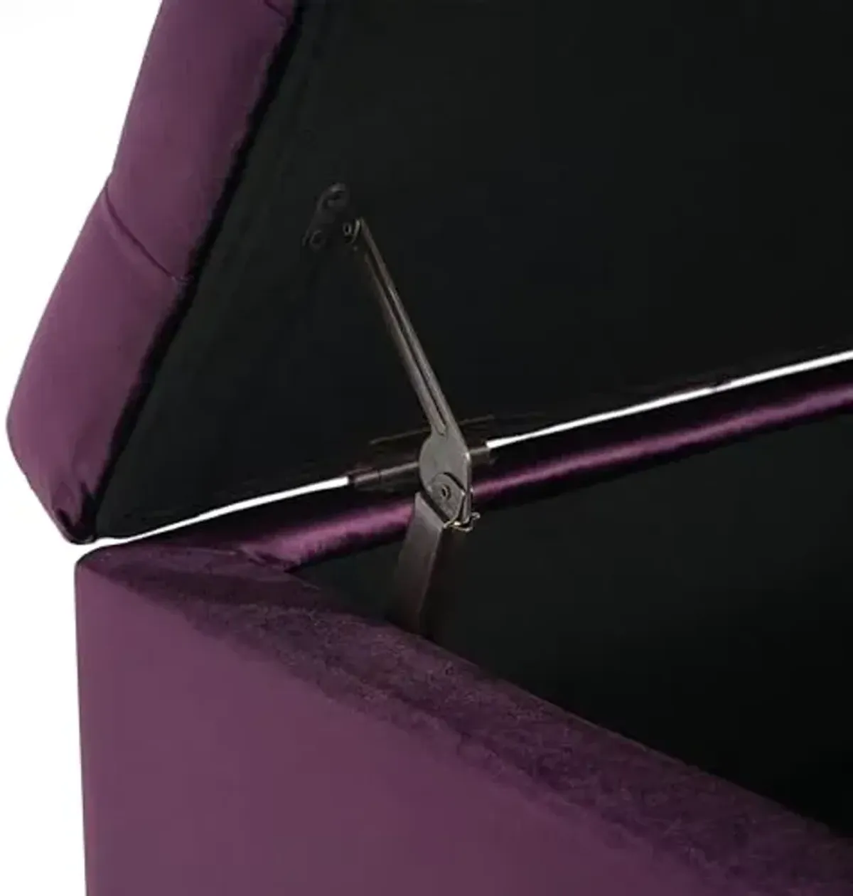 Christopher Knight Home Gloust Velvet Storage Ottoman, Upholstered Rectangular Storage Bench, Living Room Seating, Tufted BottonFoot Rest Stool for Home Office, Entryway and Bedroom, Purple