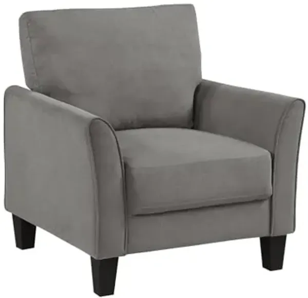 Lexicon Chair, Living Room Chair Accent Chair, Single Sofa Chair, Textured Fabric Upholstered Armchair Comfy Chair for Bedroom/Waiting Room/Office/Apartment, Chocolate