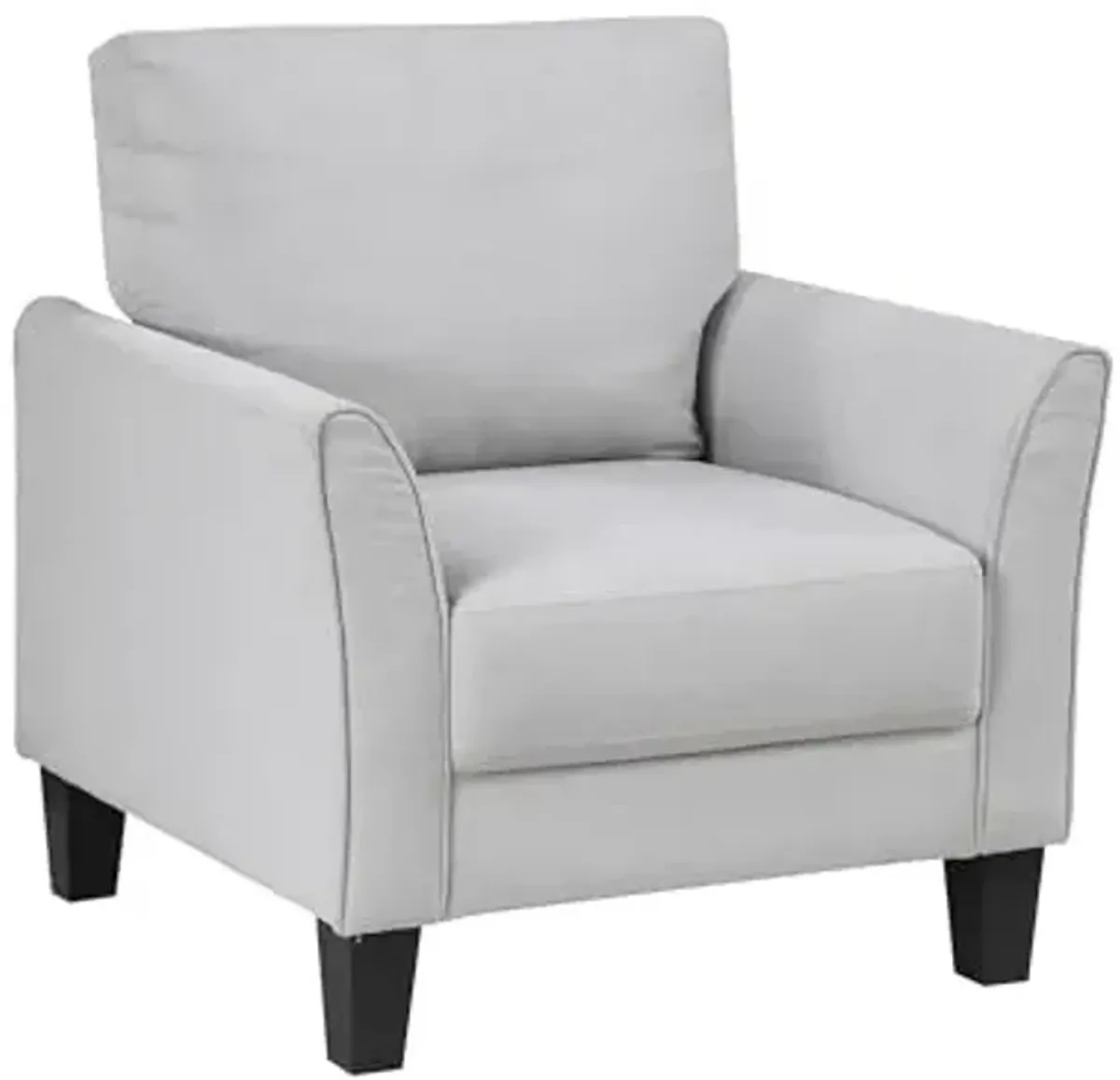 Lexicon Chair, Living Room Chair Accent Chair, Single Sofa Chair, Textured Fabric Upholstered Armchair Comfy Chair for Bedroom/Waiting Room/Office/Apartment, Grey