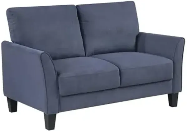 Lexicon Loveseat, Living Room Sofa Couch, Love Seat Couches, Textured Fabric Upholstered Love Seat Sofa for Bedroom/Waiting Room/Office/Apartment, 56" Loveseat, Blue