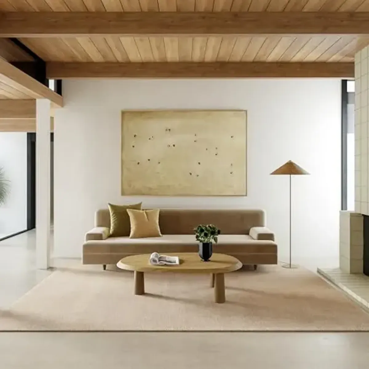 Rugs USA Gaia Sand, 4' x 6', Handmade, Solid, Shag, New Zealand Wool, Soft and Cozy, High Traffic, Stain Resistant, Easy Clean, Durable Runner for Bedroom, Living Room, Dining, Den, Foyer