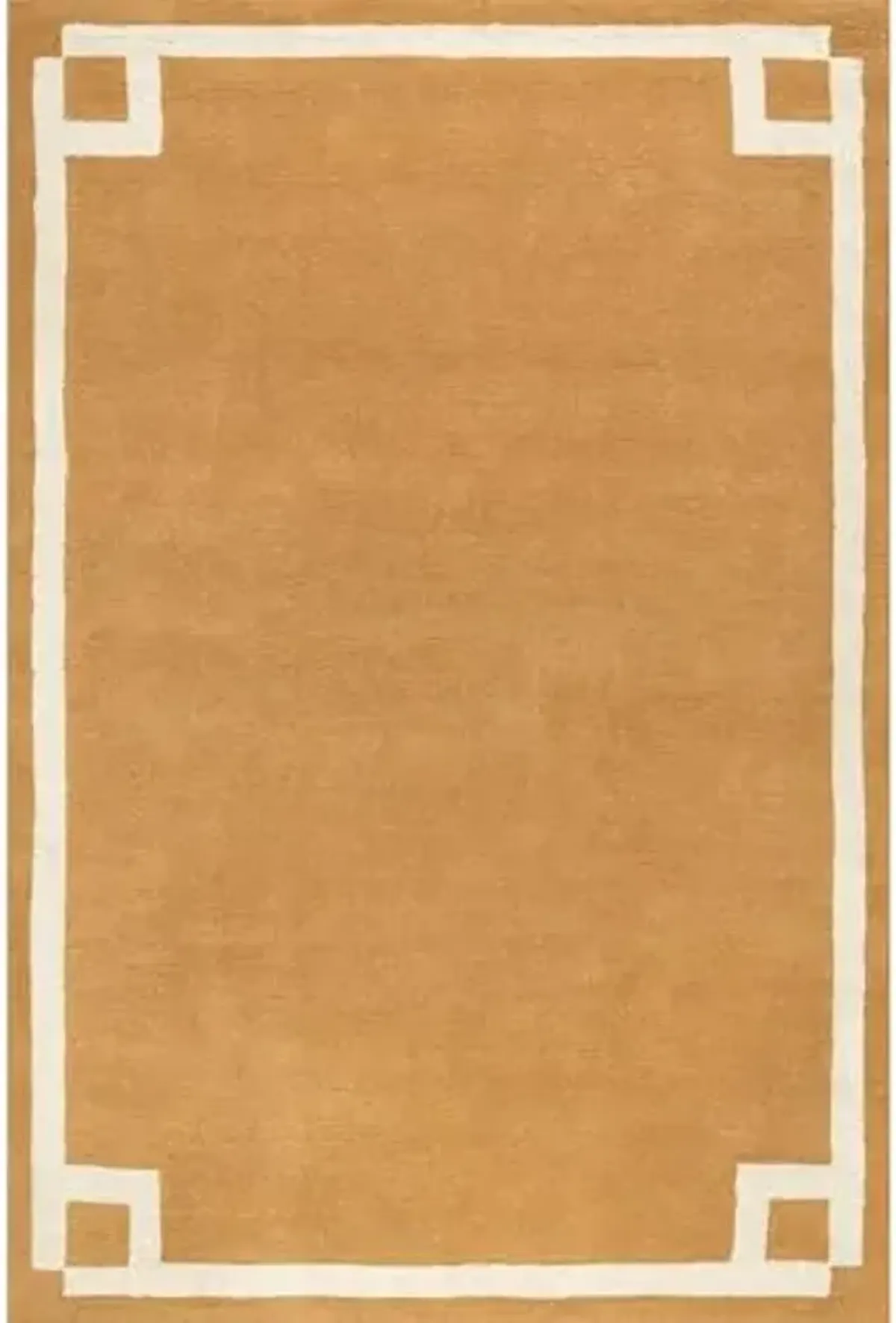 Rugs USA Grace Golden Yellow/Ivory, 4' x 6', Handmade, Bordered, Wool, Soft and Cozy, High Traffic, Stain Resistant, Easy Clean, Durable Area Rug for Bedroom, Living Room, Dining, Den, Foyer