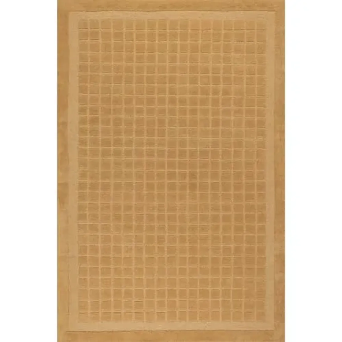 Rugs USA Fritz Golden Yellow, 4' x 6', Handmade, Checkered, Wool, Soft and Cozy, High Traffic, Stain Resistant, Easy Clean, Durable Runner for Bedroom, Living Room, Dining, Den, Foyer, Entryway