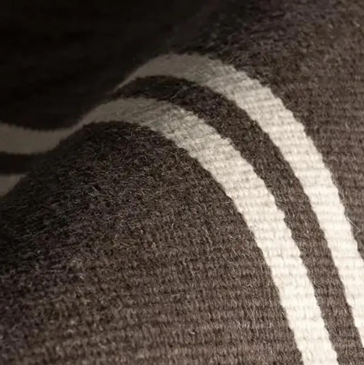 Rugs USA Elowen Dark Brown/Ivory, 7'6" x 9'6", Hand Woven, Striped, Wool & Cotton, Soft and Cozy, High Traffic, Stain Resistant, Easy Clean, Durable Runner for Bedroom, Living Room, Dining, Den, Foyer