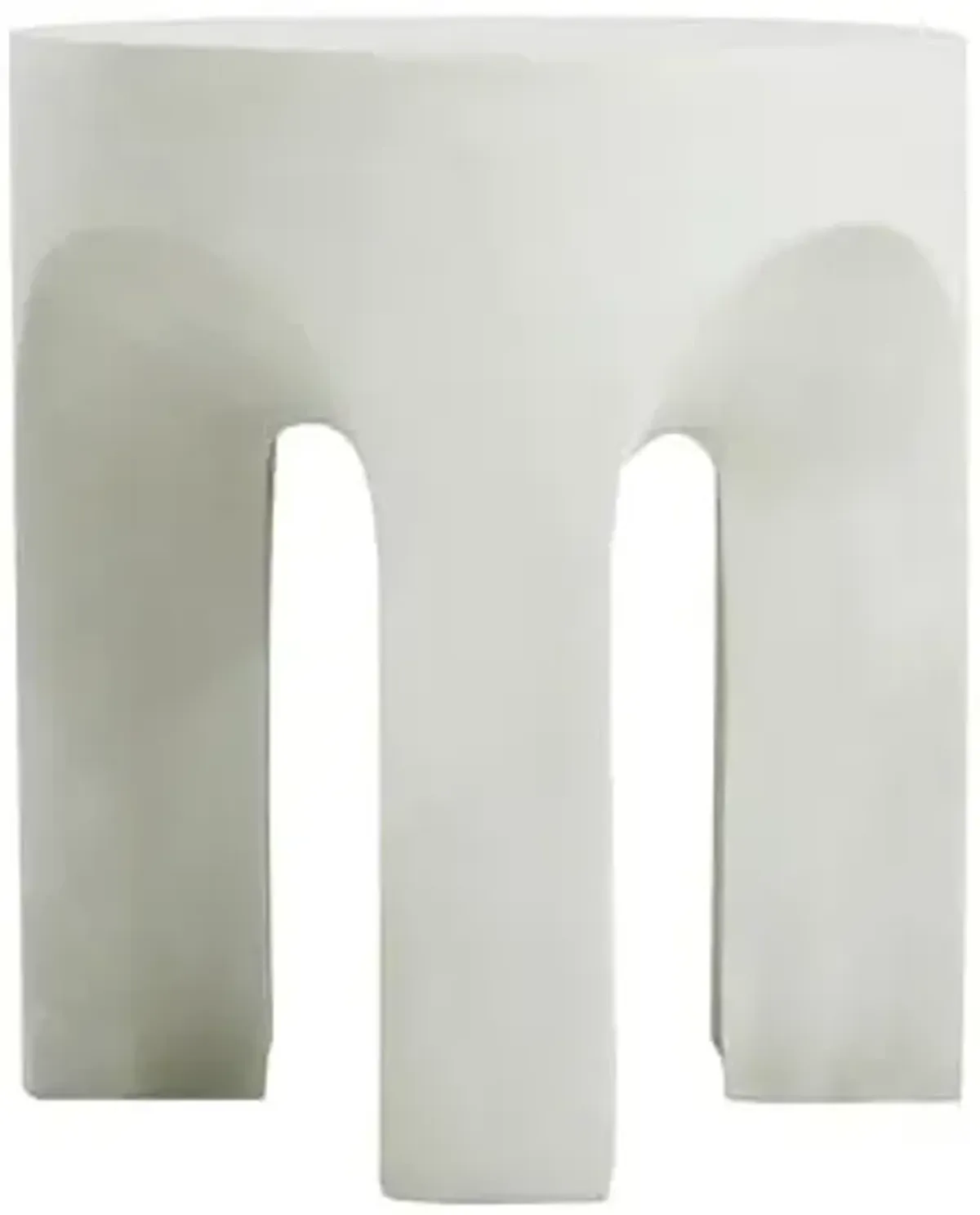 Christopher Knight Home Ottilie Outdoor Side Table, Lightweight Concrete Garden Stool with Four Legs Shaped, Decorative Accent Table Patio End Table for Patio Balcony Beach Pool Side, Antique White