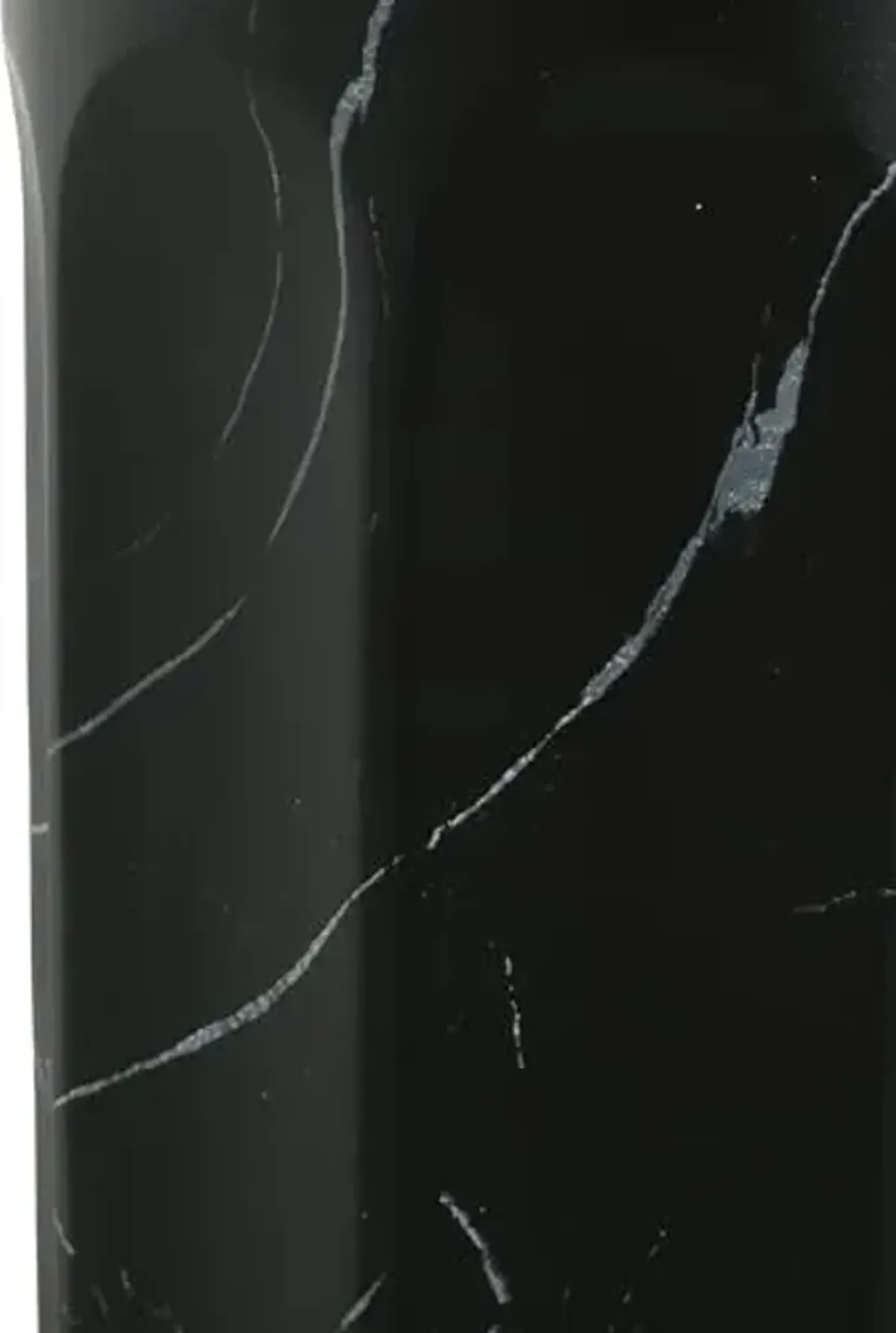 Christopher Knight Home Mervynt Outdoor Side Table, Lightweight Concrete Patio End Table Garden Stool with Round Top, Decorative Accent Table for Patio Balcony Beach Pool Side, Black Marble Finish