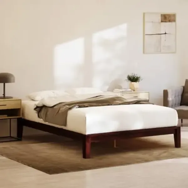 Nectar Bamboo Platform Bed Frame - Queen - Walnut - Floating Center Support Legs - 12” Height - Easy Tool Free Set Up - Contemporary and Durable - Sturdy Wooden Support Slats - Holds Up to 800 Pounds