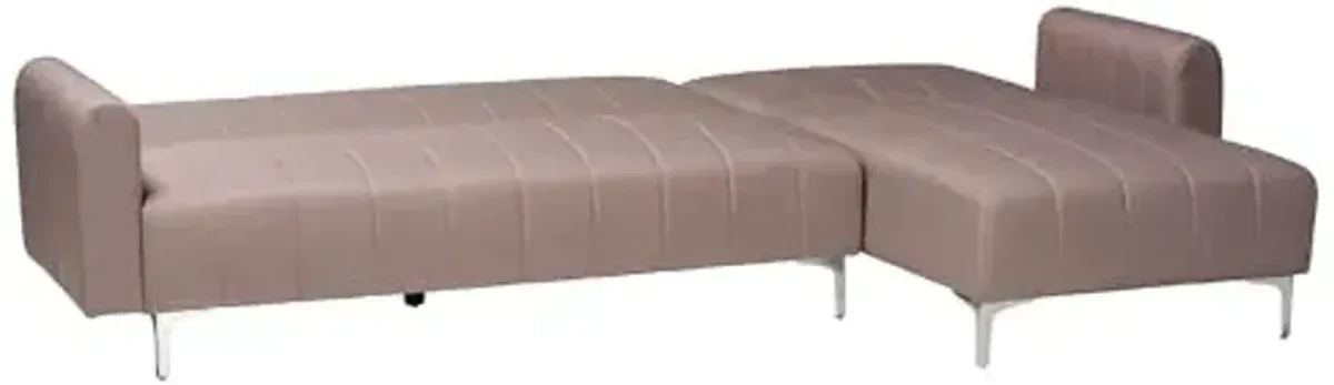 Baxton Studio Lanoma Contemporary Clay Fabric Upholstered Convertible Sofa Bed