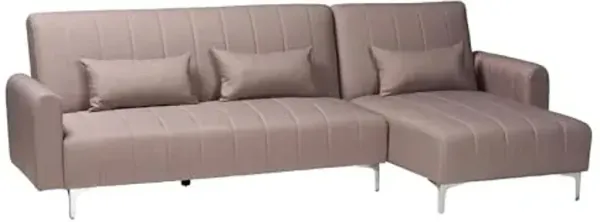 Baxton Studio Lanoma Contemporary Clay Fabric Upholstered Convertible Sofa Bed