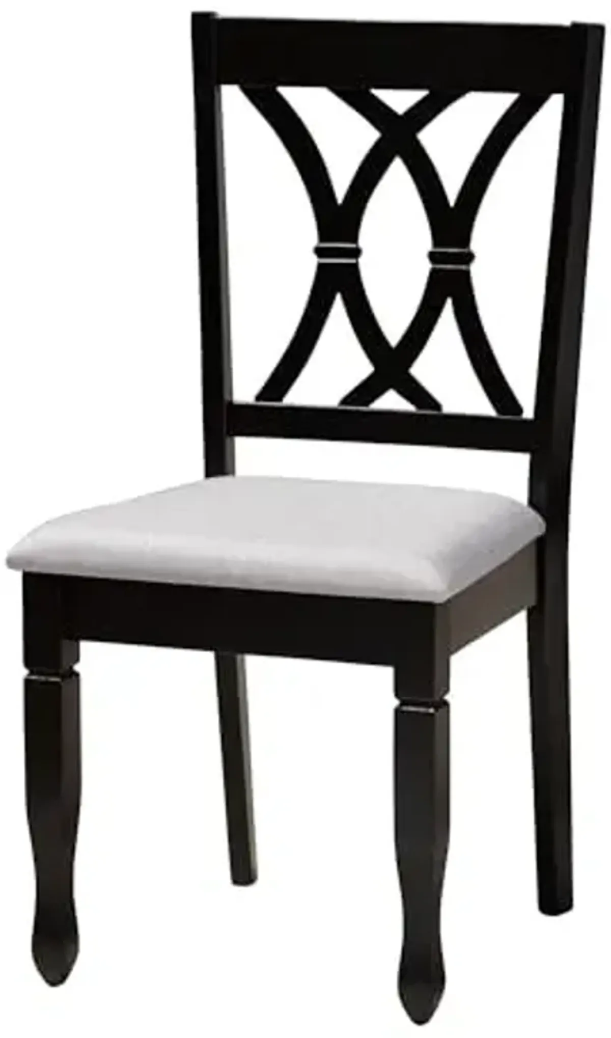 Baxton Studio Irene Modern Grey Fabric and Dark Brown Finished Wood 5-Piece Dining Set