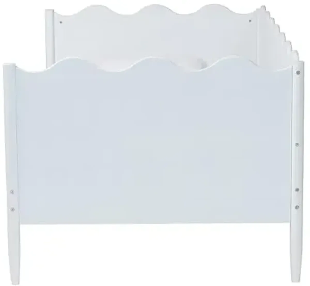 Baxton Studio Malaya Modern White Wood Twin Daybed with Scalloped Edges