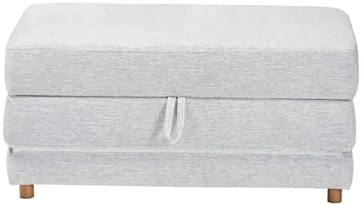 Baxton Studio Sabriel Modern Light Grey Fabric Convertible Sleeper Ottoman