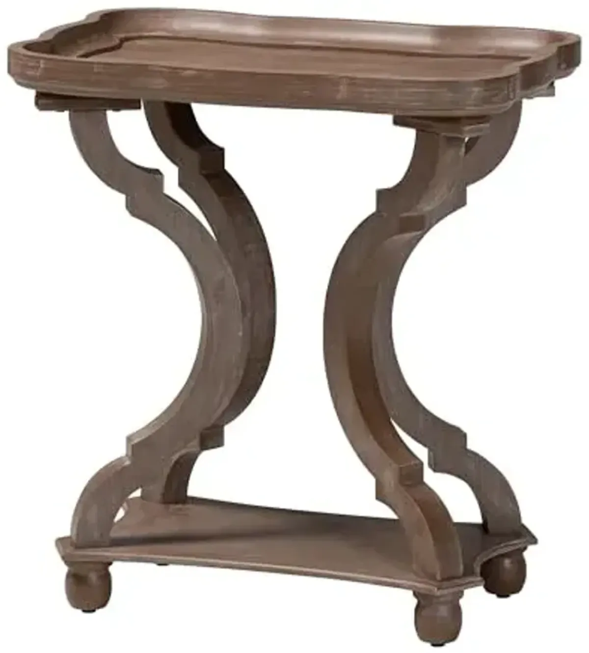 Baxton Studio Yannick French Country End Table, Antique Brown