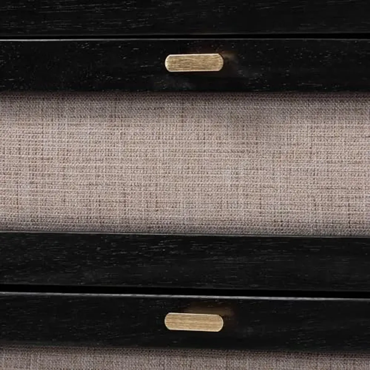 Baxton Studio Shirin 5-Piece Bedroom Set with 2 Nightstands, Queen, Beige/Black