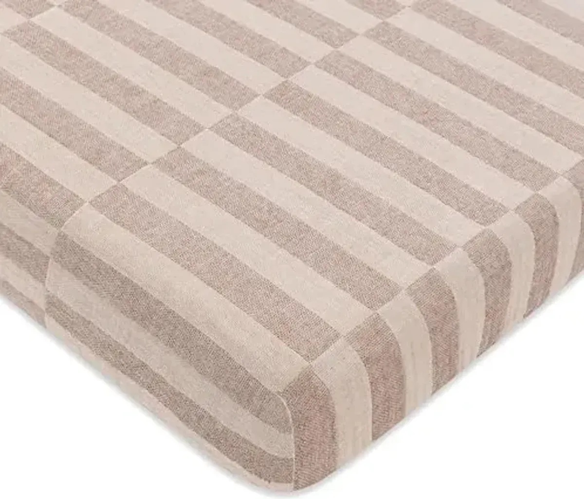 Babyletto 100% Organic Cotton Mini Crib Sheet, GOTS-Certified, Fitted 360°, Ultra-Soft and Breathable Muslin - Cocoa Offset Stripe