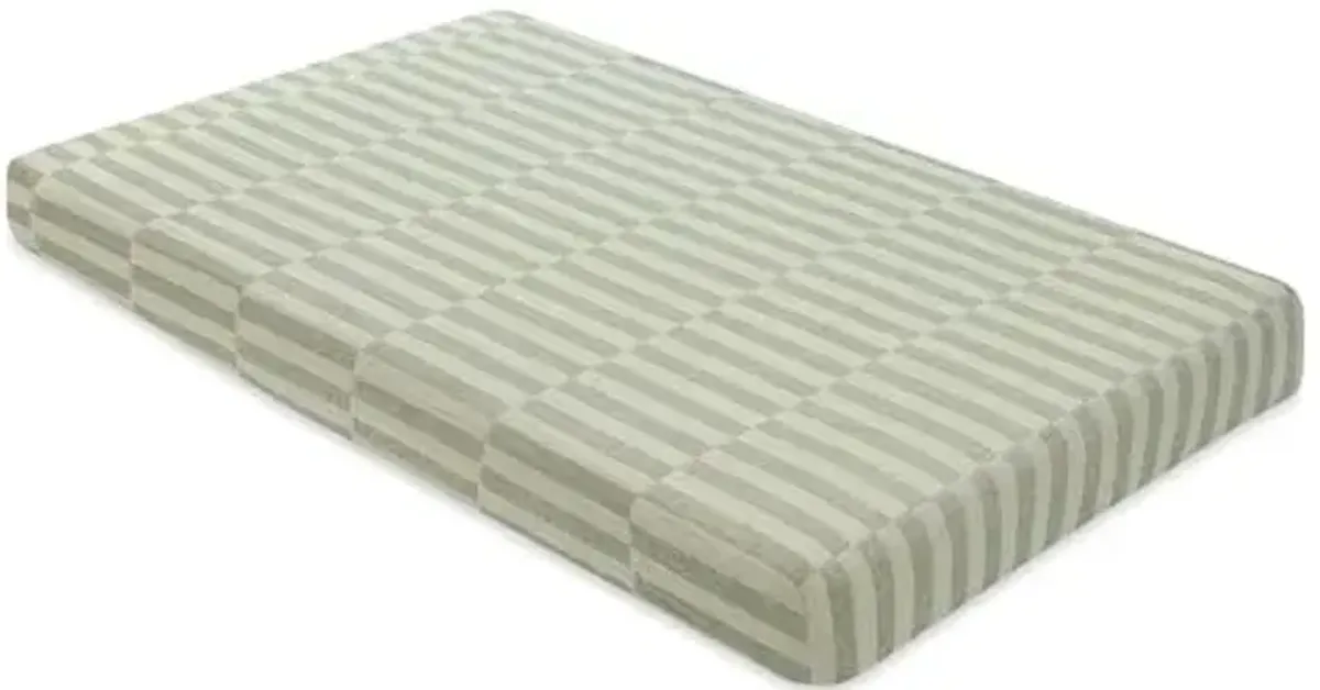 Babyletto 100% Organic Cotton Mini Crib Sheet, GOTS-Certified, Fitted 360°, Ultra-Soft and Breathable Muslin - Moss Green Offset Stripe