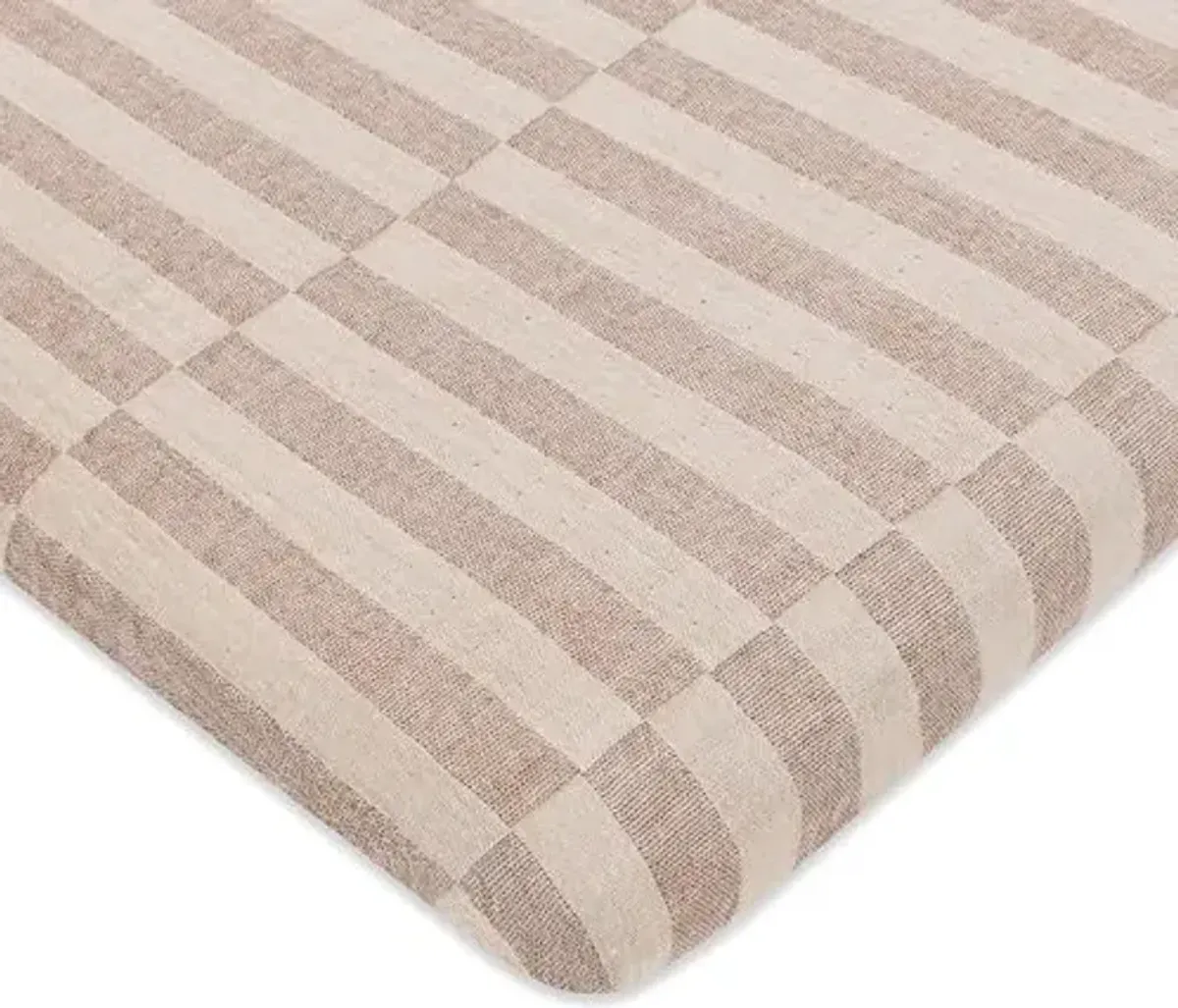 Babyletto 100% Organic Cotton All-Stages® Midi Crib Sheet, GOTS-Certified, Fitted 360°, Ultra-Soft and Breathable Muslin - Cocoa Offset Stripe