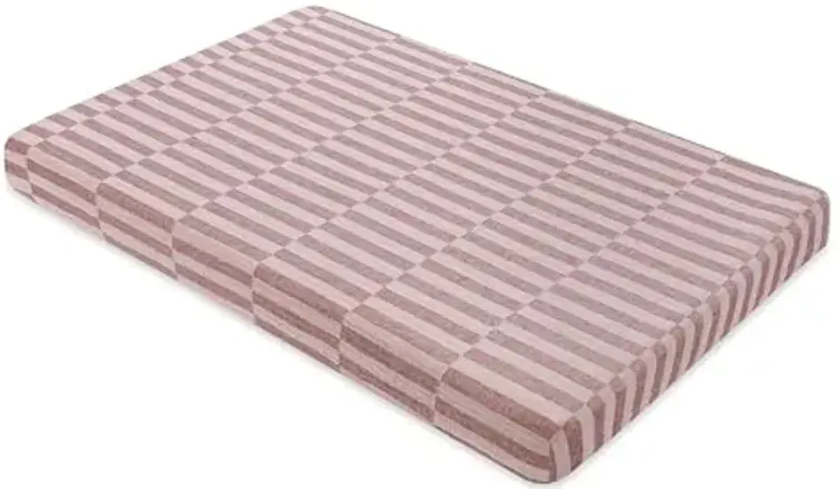 Babyletto 100% Organic Cotton Mini Crib Sheet, GOTS-Certified, Fitted 360°, Ultra-Soft and Breathable Muslin - Maroon Offset Stripe