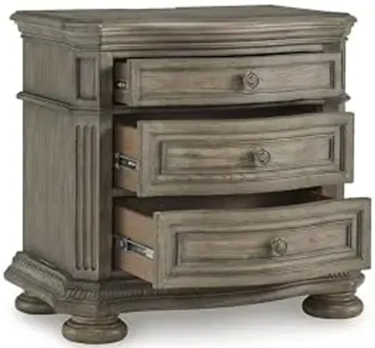 Signature Design by Ashley Ardenfield Three Drawer Night Stand with USB Ports, Light Brown