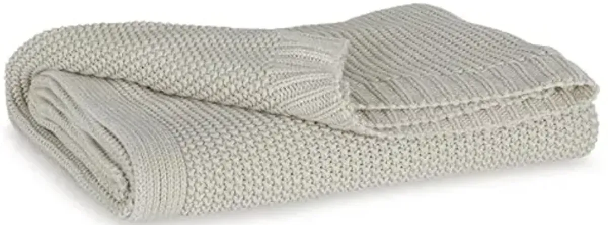 Signature Design by Ashley Gayelery Contemporary Machine Washable Knitted Throw, Beige