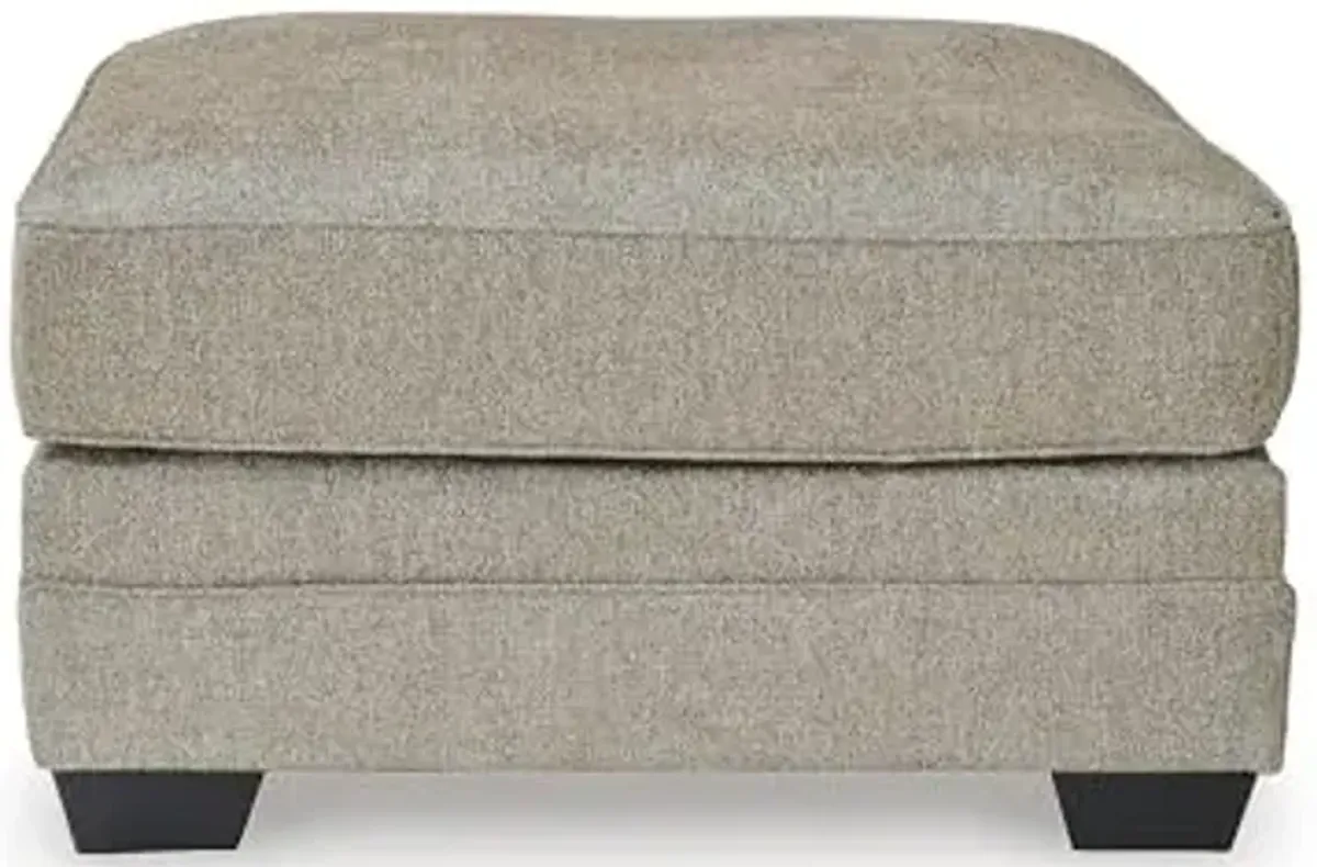Signature Design by Ashley Cannonbrook Contemporary Square Oversized Accent Ottoman for Living Room, Light Brown