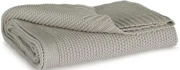 Signature Design by Ashley Gayelery Contemporary Machine Washable Knitted Throw, Gray
