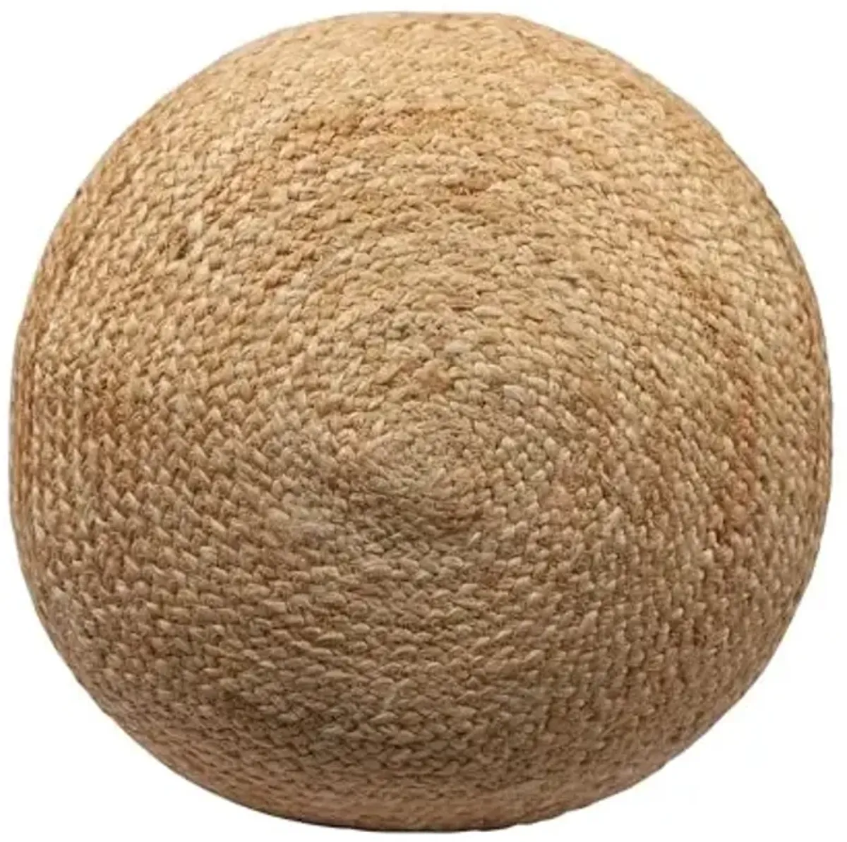 Indoor Farmhouse Striped Jute Ottoman Pouf | 18" D x 18" W x 18" H, Natural/Gray