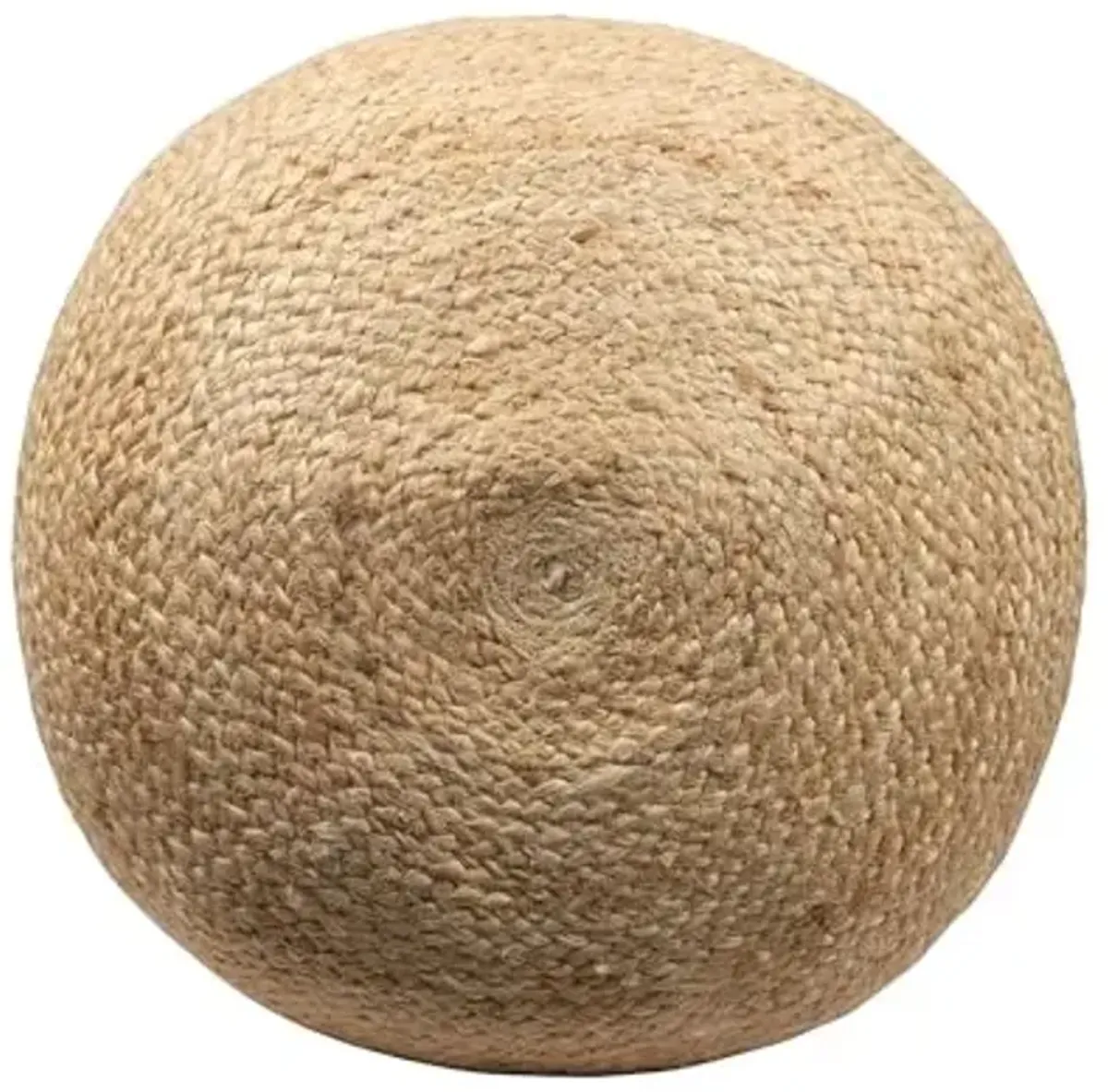 Indoor Nautical Striped Jute Ottoman Pouf | 18" D x 18" W x 18" H, Natural/Navy