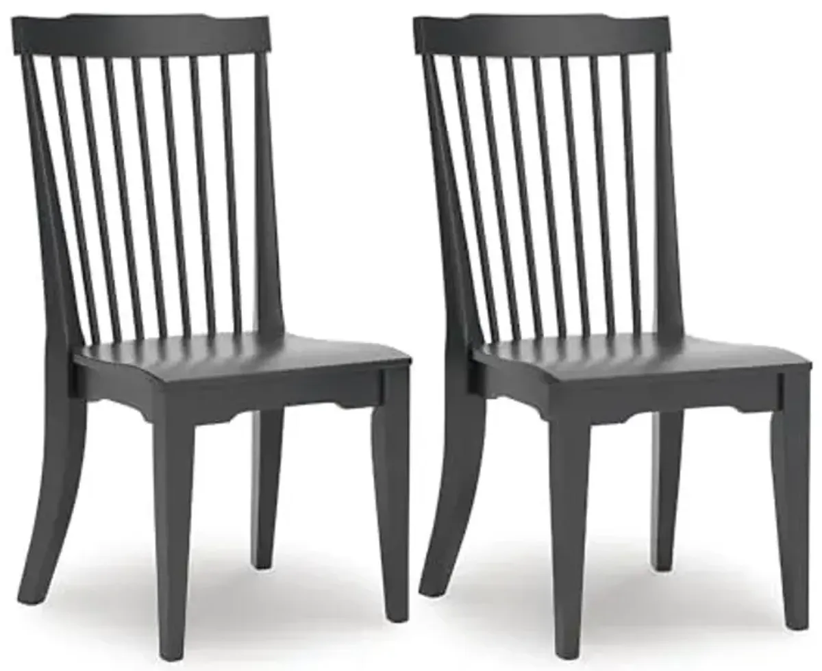Signature Design by Ashley Mendinfort Dining Room Side Chair, Set of 2, Black