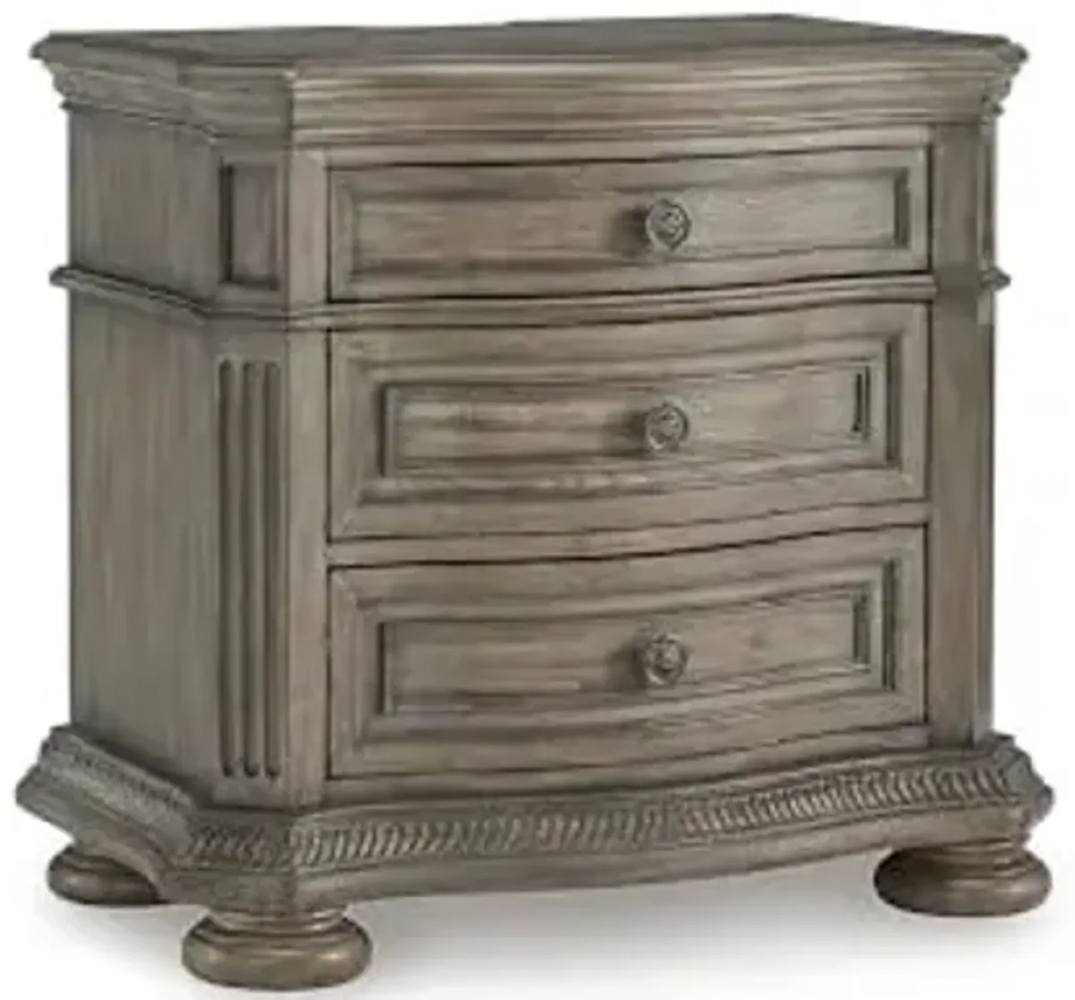 Signature Design by Ashley Ardenfield Classic 3-Drawer Nightstand with USB Ports, Light Brown