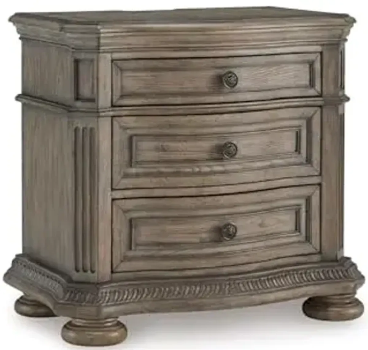Signature Design by Ashley Ardenfield Classic 3-Drawer Nightstand with USB Ports, Light Brown