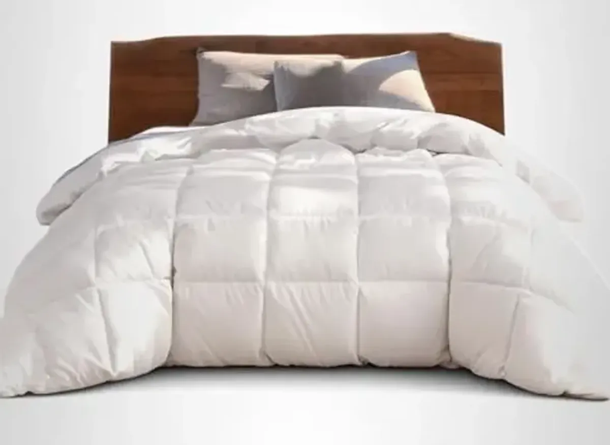 Beautyrest Luxury Hotel Collection Twin Size White Goose Feather Down Fiber Comforter,Ultra-Soft 100% Cotton Breathable Down Comforter Fluffy Duvet Insert, Winter Warm/Twin(68"x90")