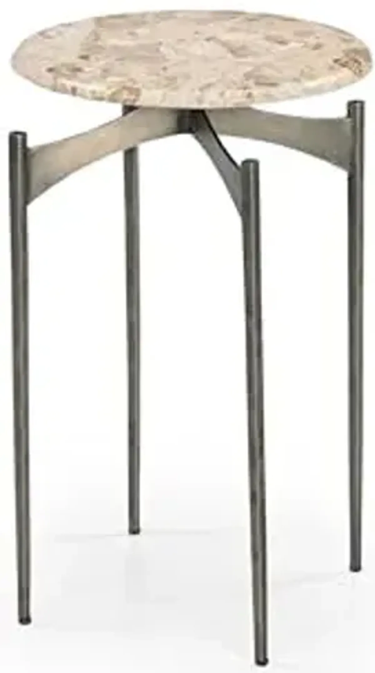 Bassett Mirror Company Thea Accent Table - Beige/Antique Nickel