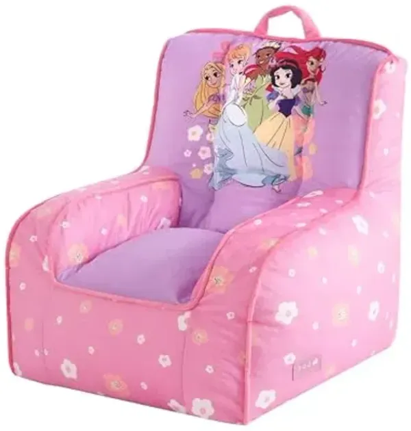 Disney Princess Toddler Square Bean Bag Chair with with Piping & Top Carry Handle