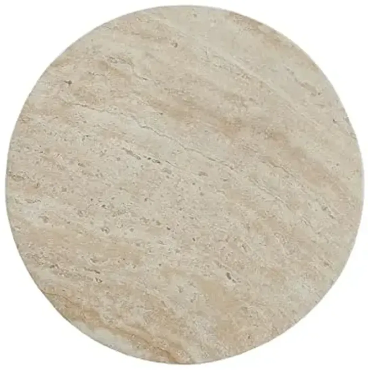 Christopher Knight Home Dila Patio Side Table, Lightweight Concrete End Table, Small Coffee Table, Garden Stool, Decorative Accent Table, Round Table Top, Side Table for Poolside Balcony, Travertine