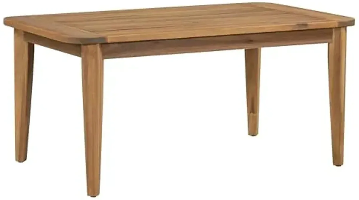 Christopher Knight Home Pula Patio Coffee Table, Acacia Wood Accent Table, Rectangluar End Table, Book Table, Slat Pannel Side Table, Outdoor Acacia Wood Table for Yard Garden Porch Balcony, Teak