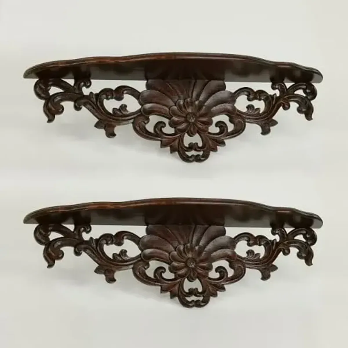 Wayborn Dark Brown Cedar Plywood MOONBAY Wall Shelf 2 PCs, 29″X6″X8.5″, Assembly Not Required