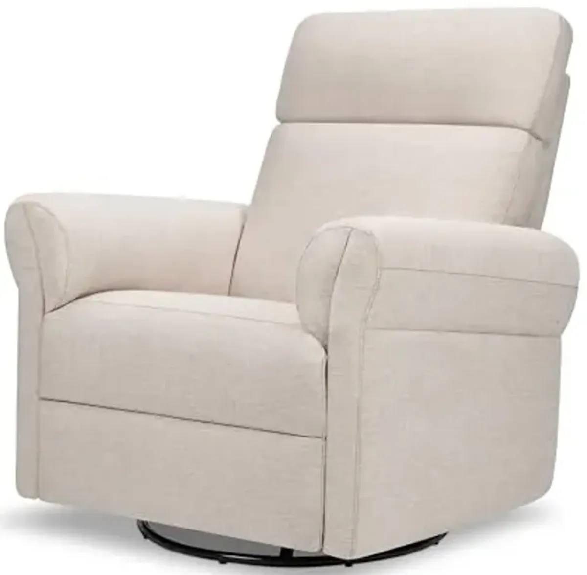 DaVinci Suzy Flex Nursery Recliner and Swivel Glider with Adjustable Headrest and Armrests, High Pillowback in Beach | GREENGUARD Gold, FSC, CertiPUR-US® Certified