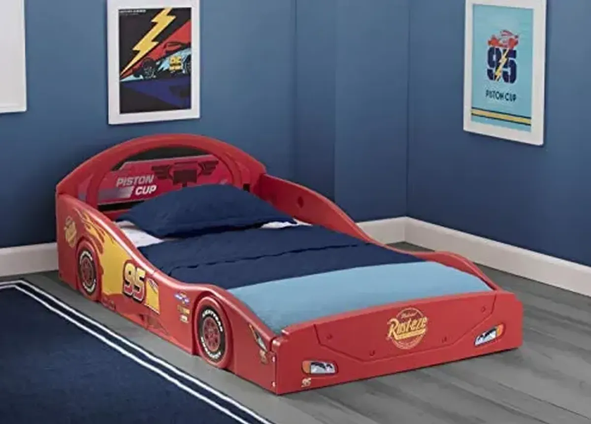 Delta Children Disney Pixar Cars Lightning McQueen Race Car Toddler Bed Sweet Beginnings Dual Sided Crib Mattress